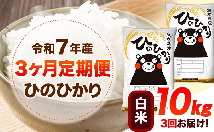 
            令和7年産【3ヶ月定期便】 白米 ひのひかり 10kg 《お申込み翌月から出荷》 熊本県産 白米 精米 ひの 送料無料 熊本県 山江村 SDGs 米 コメ こめ 国産
          