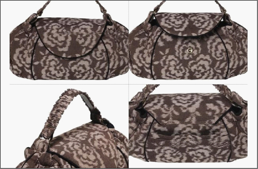 伝統工芸品“絣”を使った【ギャザーバッグ】《福岡市製造　by　TAKUMI Collection》 タクミコレクション 匠コレクション TAKUMI Collection