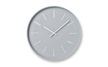 Draw wall clock / グレー（KK18-13 GY）レムノス Lemnos 時計 工芸品 装飾品 民芸品 伝統技術 インテリア 壁掛け時計 ガラス おしゃれ アクセント  FAD-0877