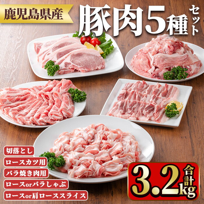 【ふるさと納税】鹿児島県産豚肉セット(5種・合計3.2kg) 国産 九州産 鹿児島県産 豚肉 ぶた肉 肉 ロース 肩ロース スライス 豚バラ 豚ばら バラ肉 ばら肉 切落し 切り落とし ミンチ 豚しゃぶ しゃぶしゃぶ ロースカツ とんかつ トンカツ 焼き肉 焼肉 小分け 冷凍【TRINITY】