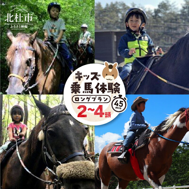 【ふるさと納税】 乗馬体験 キッズプラン 選べるチケット 馬 2頭 3頭 4頭 ロングプラン 約45分 乗馬 3歳以下親子乗り可 一人乗り3歳～ 自然 森林散策 ファミリー 初心者も安心 体験 八ヶ岳南麓 山梨県 北杜市 送料無料