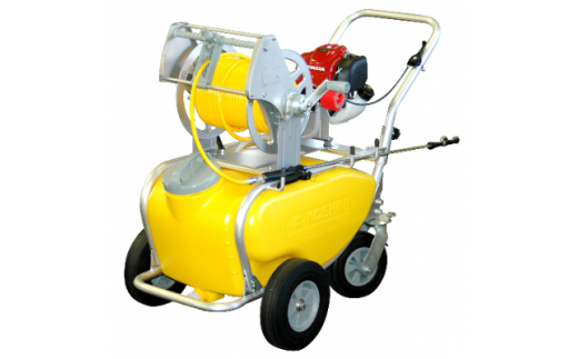 エンジン式50Lタンク動噴 MS-ERH50T 6mm×50mホース 農業・園芸用 高木の消毒や除草用、移動が便利なタンクキャリー1体型噴霧機 [0834]