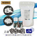 【ふるさと納税】【数量限定】三陸宮古の塩　あら粒ボトル80g　こま粒ボトル100g　こま粒1Kg　計3個セット【1520433】