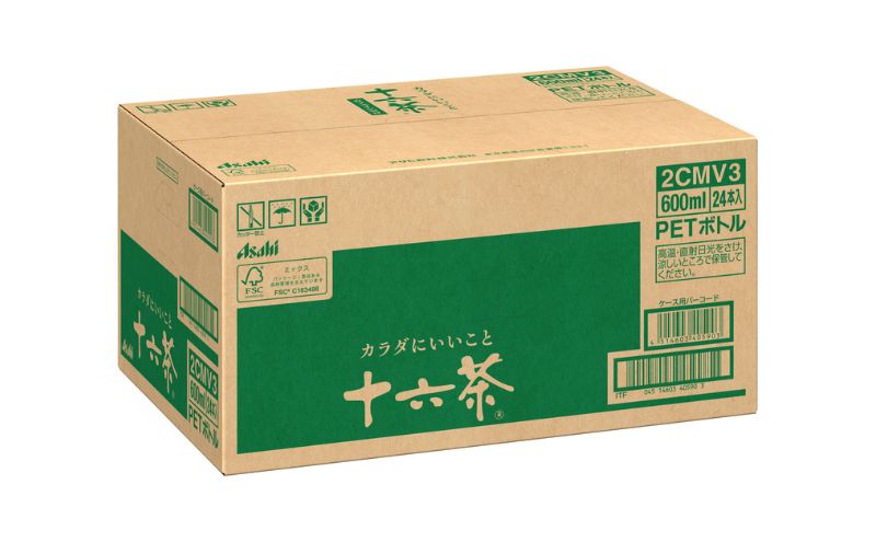 茶 アサヒ 十六茶 600ml x 24本 ( 1ケース ) ペットボトル お茶 緑茶 日本茶 飲料 飲み物 ドリンク カフェインゼロ カフェインレス カロリーゼロ ゼロカロリー まとめ買い 箱 買い