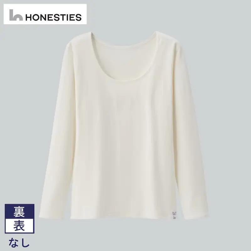[WOMENS]裏表なし インナーTシャツ ＜長袖/綿PU＞ S(白) 3枚 レディース