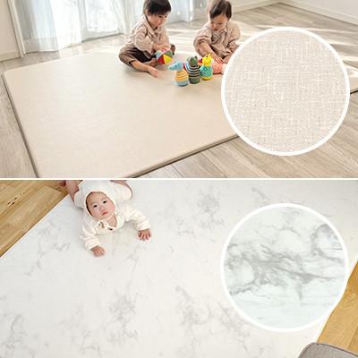 ふるさと納税 川口市 popomi 抗菌もちもちプレイマット　モダンべージュ&マーブル　140×200×1.6cm |  | 02