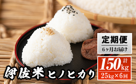 isa139  【定期便】鹿児島県産！伊佐米ヒノヒカリ(計150kg・25kg×6ヶ月)  伊佐市 特産品 国産 白米 精米 伊佐米 お米 米 ひのひかり 定期便【神薗商店】