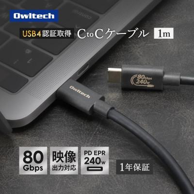 ふるさと納税 海老名市 最大80Gbps/PD240W充電 USB Type-C to USB Type-Cケーブル 1m