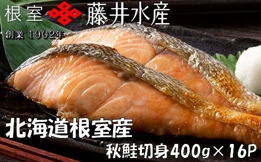 
            F-42003 ＜鮭匠ふじい＞天然鮭切身(甘塩)400g(約6切)×16P
          