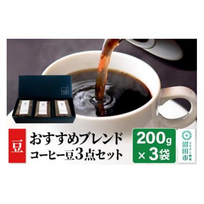 ふるさと納税 沼田市 おすすめブレンドコーヒー【豆】3点セット「桜の里・椎の実・欅の木陰」各200g×1袋 土田商店