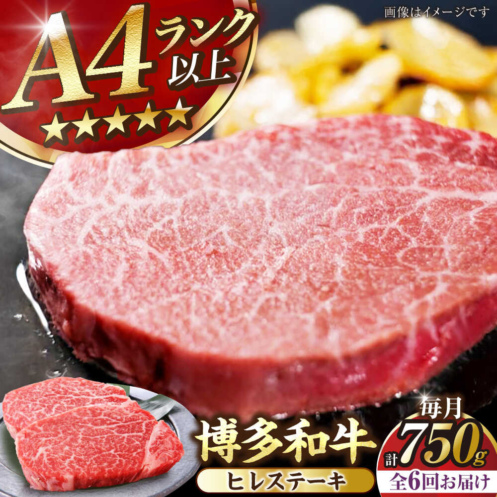 【ふるさと納税】【全6回定期便】【A4〜A5ランク】博多和牛 ヒレ ステーキ 150g×5枚 (計750g) 《豊前市》【株式会社木村食品】[VDZ070] ヒレ肉 フィレ サーロイン