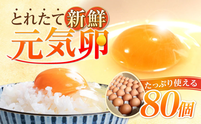 
お茶と海藻で健康育ち 元気卵 80個 たまご 亀山市/藪本養鶏園 タマゴ 玉子 送料無料 [AMBH001]
