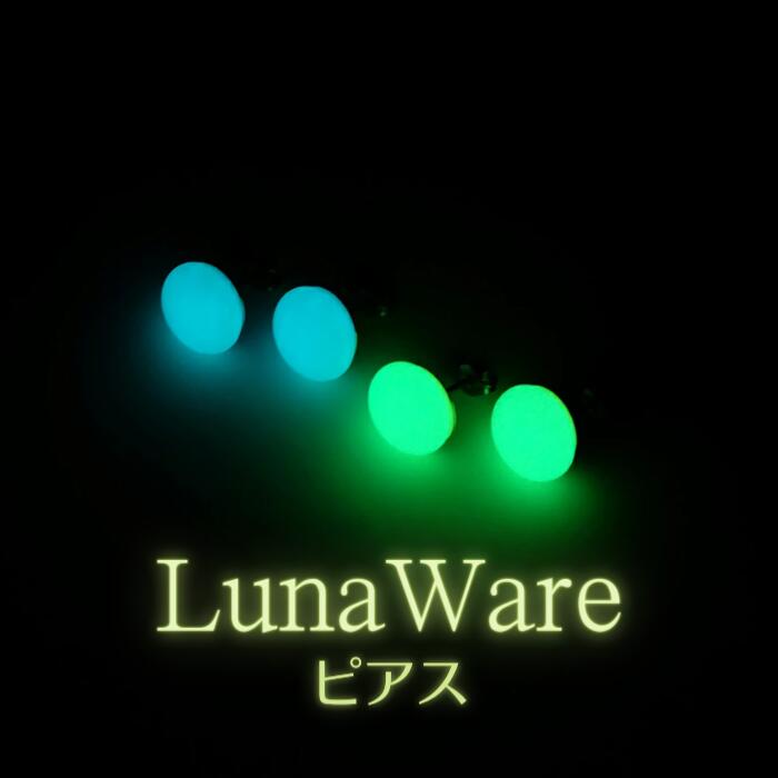 【ふるさと納税】『輝石の光』ルナウェア ピアス （ブルー）　蓄光　蓄光アクセサリー 光るアクセサリー 夜光