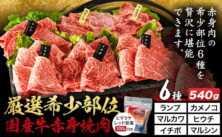 
                  厳選希少部位国産牛赤身焼肉6種セット 約540g (株)仲辻《30日以内に出荷予定(土日祝除く)》大阪府 羽曳野市 希少部位 厳選 赤身 国産牛 肉 牛肉 ランプ カメノコ マルカワ ヒウチ イチボ マルシン
                