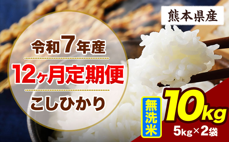 【12ヶ月定期便】令和7年産 定期便 こしひかり 10kg  無洗米 阿蘇 うぶやま 米 定期便 熊本県産 ふるさと納税 精米 ひの 米 こめ ふるさとのうぜい コシヒカリ コメ お米 おこめ《お申込み翌月から出荷》