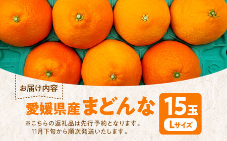 【先行予約】【11月下旬から順次発送】愛媛県産 峯田農園のとろける宝石柑橘「まどんな」Lサイズ 15玉（約3kg）　愛媛県大洲市/峯田農園[AGBT022]