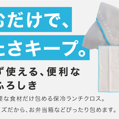 ORIBA 保冷ふろしき40（小）ブルー【風呂敷 ふろしき 保冷バッグ エコバッグ 日用品 雑貨 鞄 かばん 夏 保冷 ALOHAS】 099H4979_イメージ3
