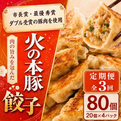 ふるさと納税 和水町 【毎月定期便】火の本豚 餃子 20個入り×4パック (和水町)全3回
