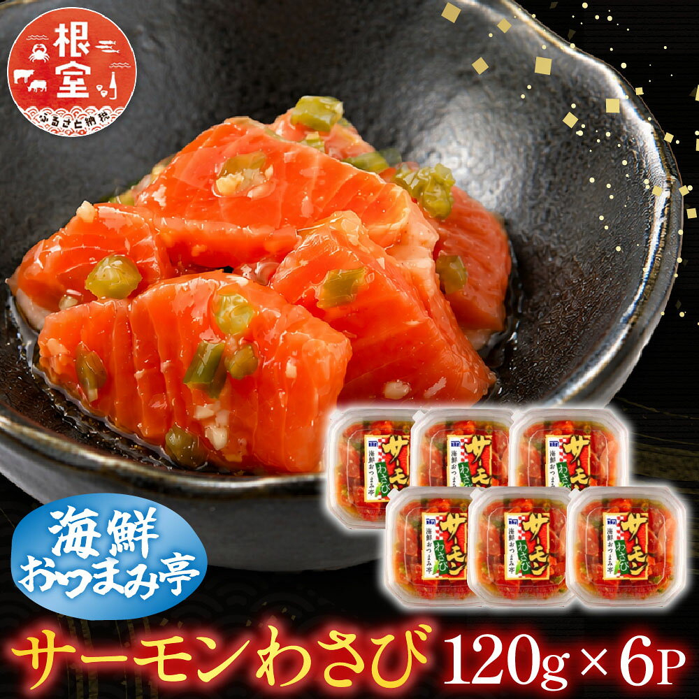 【ふるさと納税】 サーモンわさび 120g × 6 個 鮭 さけ サケ しゃけ シャケ 魚 さかな サカナ わさび 茎わさび おつまみ ご飯のお供 お取り寄せ グルメ 海鮮 北海道 根室市 ふるさと納税 A-09045