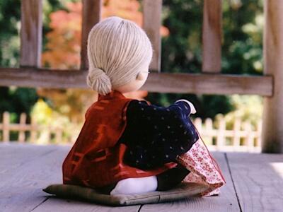 《広島県福山市の伝統工芸品”備後絣”を使用》手造り布人形 みの里 ＜ 繕い ＞【工芸品 ハンドメイド お土産 ギフト 贈り物 広島県 福山市】