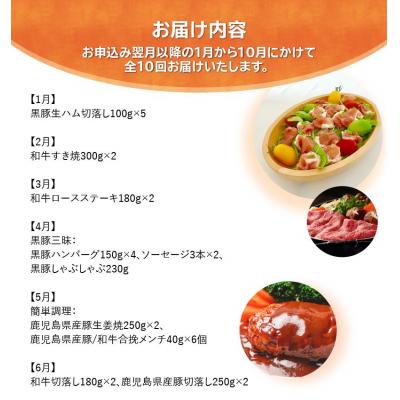 ふるさと納税 南九州市 【全10回】鹿児島自慢の豚・牛・うなぎ!10回満足定期便 |  | 01
