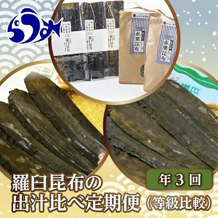 【年3回】羅臼昆布の出汁比べ定期便（等級比較）羅臼昆布 だし 和食 国産 知床 北海道