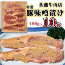 【ふるさと納税】佐藤牛肉店 特製豚味噌漬け 100g×10枚 FZ18-078