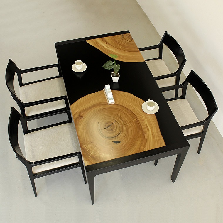 ダイニング5点セット　KUSU　160×85×70ｃｍ WAプラス　大川市