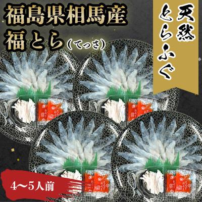 ふるさと納税 相馬市 【常磐もの新名物!福とら】天然とらふぐ てっさ 4-5人前 240g (刺身40g/皮20g×4皿)