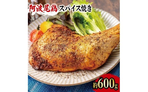 阿波尾鶏 鶏肉 スパイシーローストチキン 1本（約600g） 鳥肉 とりにく 鶏 鳥 とり チキン モモ もも肉 スパイス 焼き鳥 焼鳥 串カツ くしかつ ロースト 地鶏 阿波尾鶏 ブランド 高級 ギフト プレゼント 贈答 お取り寄せ グルメ クリスマス 誕生日 記念日 冷凍 真空パック 小分け 個包装 送料無料 徳島県 吉野川市 有限会社阿波食品