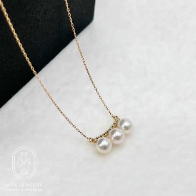 ふるさと納税 伊勢市 K18YG ダイヤモンド0.04ct アコヤ真珠ペンダント4.5mmUP 1886