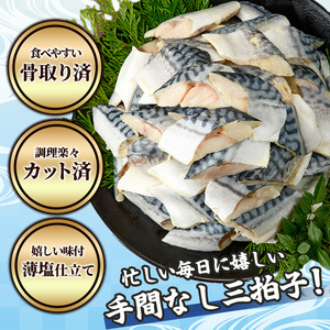 生活応援 塩サバフィーレ1枚付き！骨取り 肉厚 サバ切身(21切れ)小分け 鯖 カット済   冷凍  【AW-47】【丸正水産】
