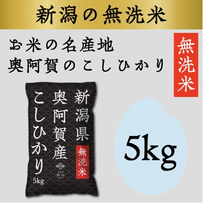 【無洗米・令和5年産】新潟県奥阿賀産こしひかり5kg【1347492】