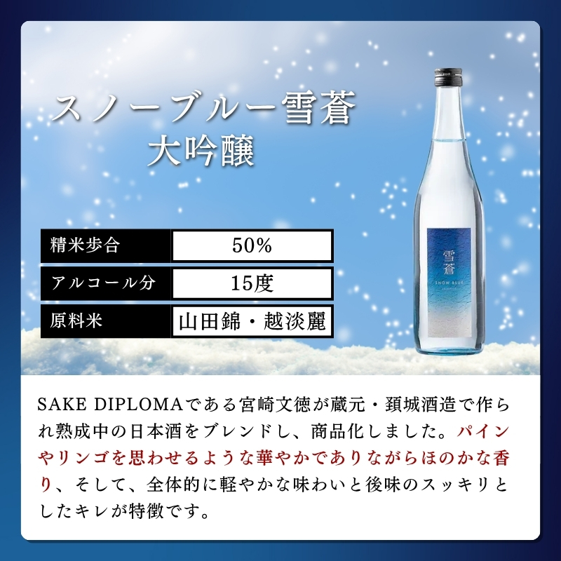 日本酒 スノーブルー雪蒼 八恵久比岐 雪中梅 かたふね 720ml 