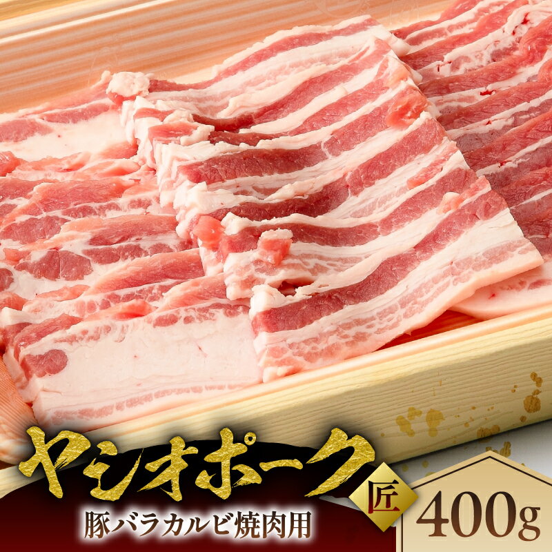 【ふるさと納税】 ヤシオポーク匠豚バラカルビ焼き肉用400g 栃木県 那須塩原市 肉 豚肉 バラ カルビ 焼肉 国産 BBQ ホエー豚 元気っ子 お取り寄せ グルメ 送料無料