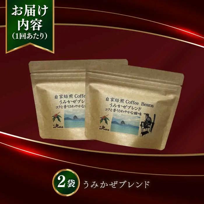 【全12回定期便】Fuuki Coffee Roaster Coffee Beans うみかぜブレンド2パック[RBO025] コーヒー 珈琲 コーヒー 珈琲 コーヒー 珈琲 コーヒー 珈琲九州 長崎