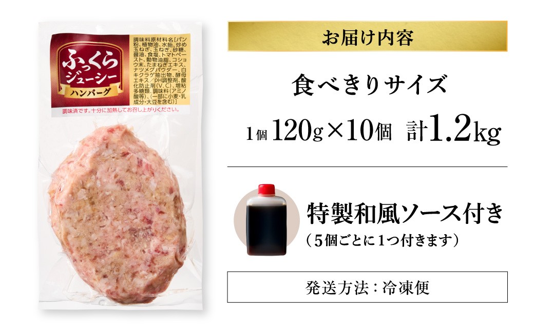 【A4～A5ランクの黒毛和牛100%】ハンバーグ 120g×10個