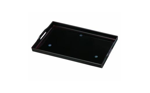 
長手盆 48cm 溜 貝張 やまと梅【YG415】
