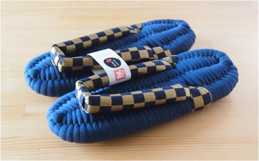 ふっくら布ぞうり紺色　陸前高田オリジナルデザイン （L)