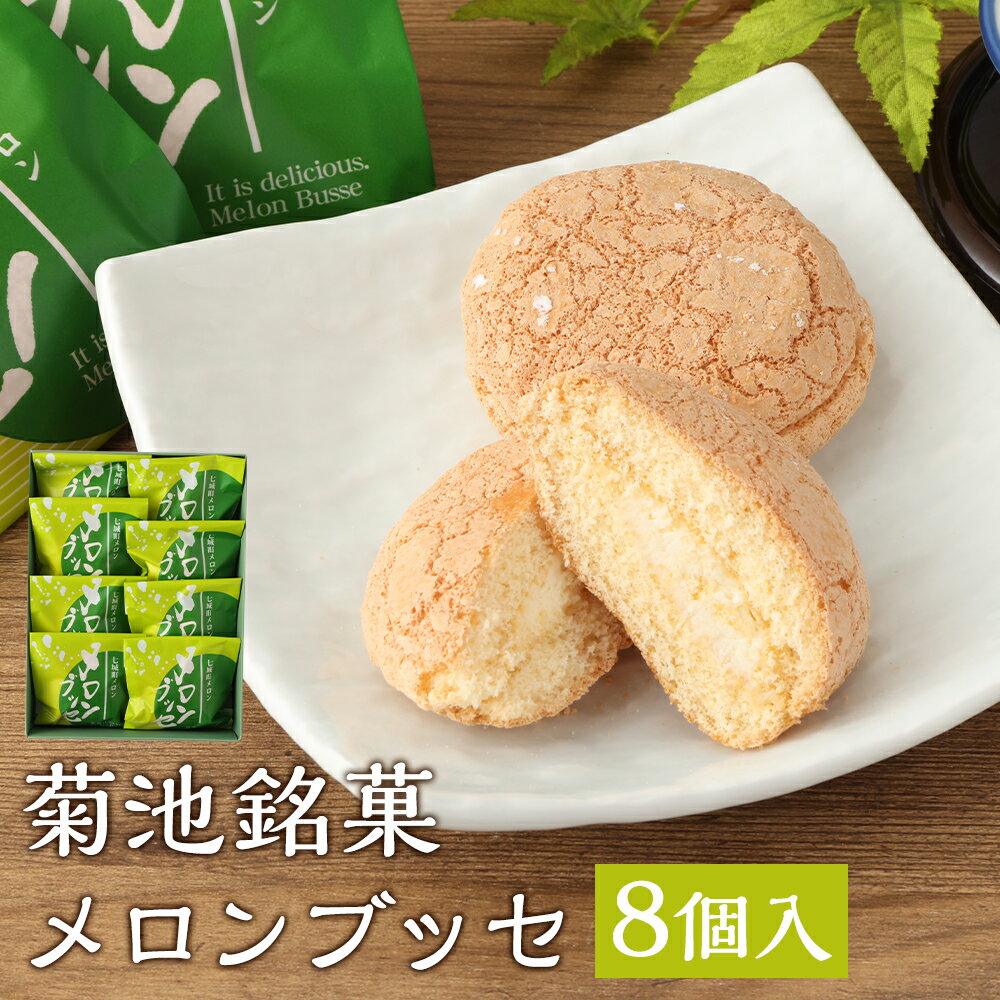 【ふるさと納税】菊池銘菓 メロンブッセ 1箱 8個入り《90日以内に出荷予定(土日祝除く)》 和菓子 洋菓子 お菓子 焼き菓子 菓子折り 銘菓 メロン ブッセ デザート スイーツ 九州 熊本県 送料無料