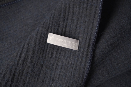 81-15【播州織】Cotton Wool W- Face Muffler　Navy×black（ネイビー）