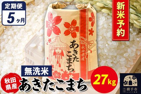 《令和7年産 新米受付》《定期便5ヶ月》あきたこまち 27kg×1袋【無洗米】秋田県産 こまちライン