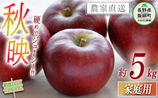 りんご 秋映 家庭用 5kg 沖縄県への配送不可 2025年9月下旬頃から2025年10月中旬頃まで順次発送予定 町田さんちのりんご 長野県 飯綱町 [1136]