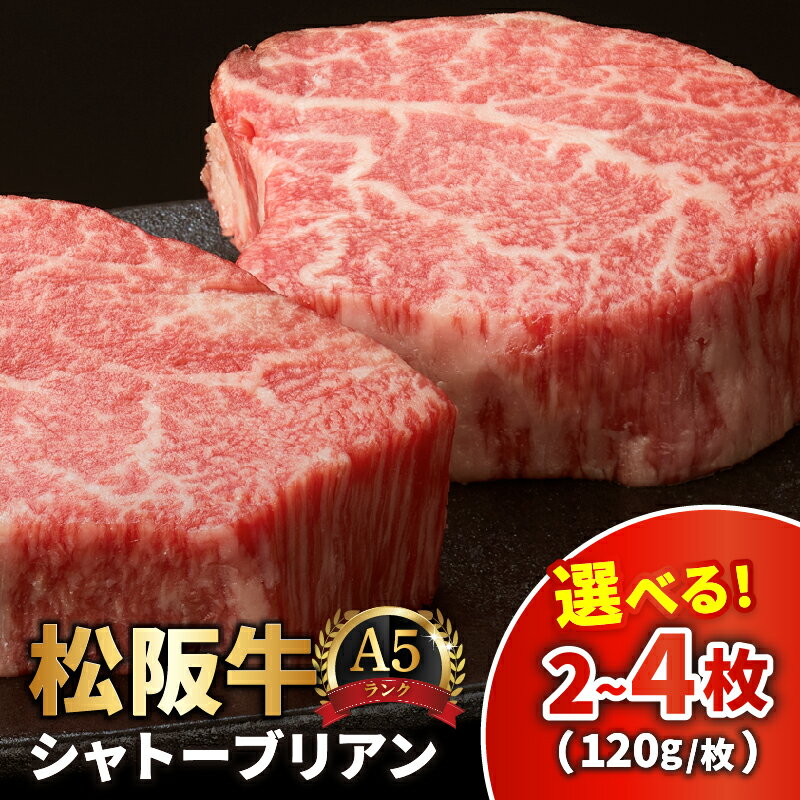 【ふるさと納税】松阪牛 A5 シャトーブリアン ステーキ 240g/360g/480g 長太屋 選べる枚数 和牛 高級肉 希少部位 ヒレ フィレ ヘレ 国産 冷凍 霜降り 贈答 ギフト お祝い ブランド牛 2枚 3枚 4枚 黒毛和牛