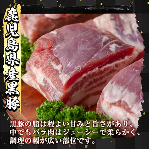 y446 鹿児島県産黒豚バラブロック約500g×3P（計1.5kg） 国産 九州産 黒豚 くろぶた 豚肉 ぶた肉 お肉 豚バラ バラ 冷凍 煮込み 角煮 チャーシュー 丼 【ナンチク】