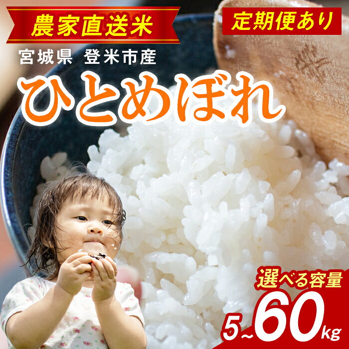 【ふるさと納税】≪令和7年産≫ ＜定期便も可！＞ ひとめぼれ 5kg～60kg 選べる 回数・容量 白米 精米 宮城県 登米市産 お米 おこめ 米 コメ 白米 ご飯 ごはん おにぎり お弁当 5kg 10kg 頒布会【株式会社ごとう農産】tm652