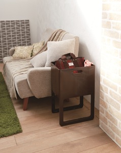 折りたたみ＆脚付バスケット　ACOT（アコット）　チョコブラウン　1個_OS122-0010