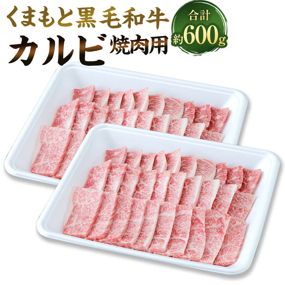 【ふるさと納税】くまもと黒毛和牛 焼き肉用カルビ 約600g 約300g×2 牛肉 カルビ 九州産 国産 熊本県産 焼肉 BBQ バーベキュー 焼き肉 お肉 冷凍 送料無料