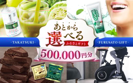 【あとから選べる】高槻市ふるさとギフト 50万円分 チョコ はみがき ダイエット 筋トレ 野菜 ハミガキ 肉 ギフト カタログ あとからセレクト グルメ 食品 お取り寄せ おつまみ 詰め合わせ [AO