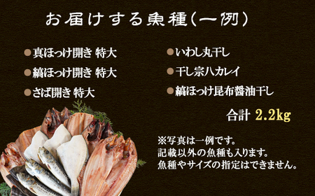 【2026年6月下旬発送】 訳あり 干物 詰め合わせセット 2.2kg 真ホッケ 縞ホッケ サバ イワシ